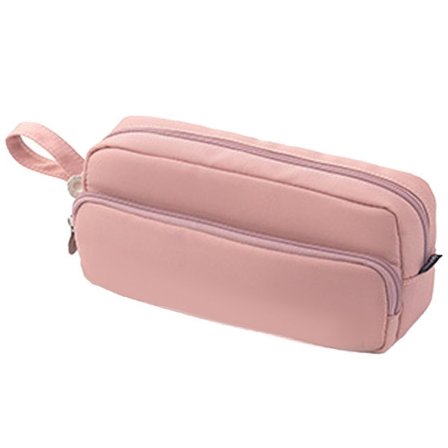 Stort pennfodral med 2 fack, korall