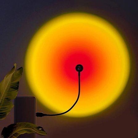 1x USB Sunset Lamp LED Rainbow Neon Night Light Projektor Fotografi Vägg Atmosfär Belysning för Sovrum Heminredning Present