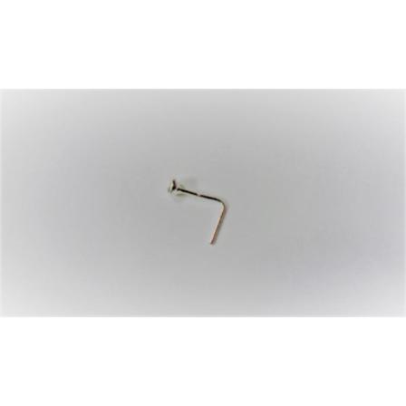 1 L-formad Näspiercing I 925 Sterling Silver Med 2mm Vit Cz