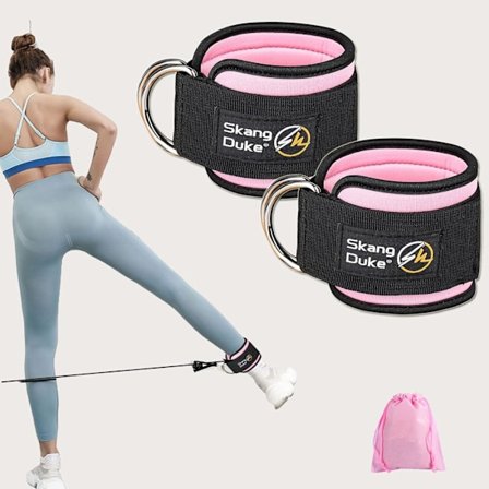 Nilkkaremmit Lihasten Kasvattaja Talja Treeni Jalkaremmit Urheiluun Kuntoiluun Kuntosalille Vetokoneisiin (Pinkki)