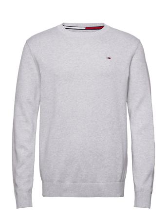 Tjm Essential Light Sweater Neulepaita Pyöreä Kaula-aukko Harmaa Tommy Jeans