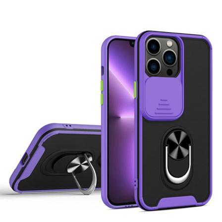 Iphone 13 Pro - Camshield Ring Skal - Svart/lila