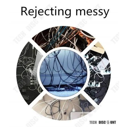 Kabelhållare med lim - TD - Transparent - 3x1.1x0.7CM - Praktisk - Kontorsorganisatör