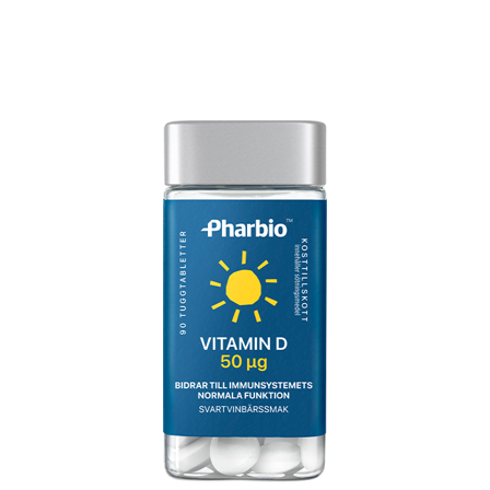 Pharbio Vitamin D 50ug 90 tuggtabletter