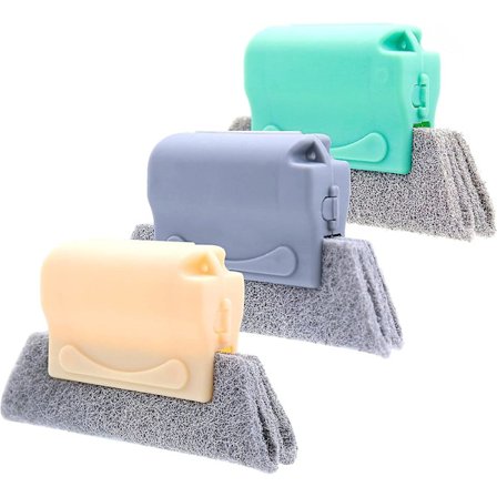 3-pak Vindues- og Dørskinne Rengøringsbørstesæt til Håndholdt Sprækkedyse - Ideel til Alle Vinduer og Skydedøre