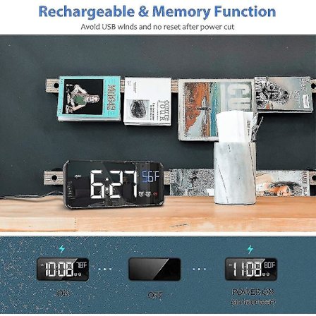 Digitaalinen Peiliherätyskello Aika Lämpötila Päivämäärä