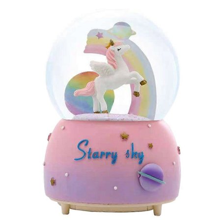 Enhjørning Snekugle Piger Tegneserie Musikboks Fødselsdag Julefestival Gave