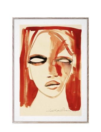 Red Portrait - 50X70 Cm Home Decoration Posters & Frames Posters Illustrations Multi/mønstret Paper Collective*Betinget Tilbud
