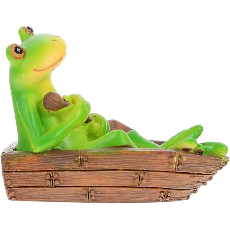 Miniatyr Havefrø Resin Frø Figur Siddende Statue Model Figurer Kage Topper