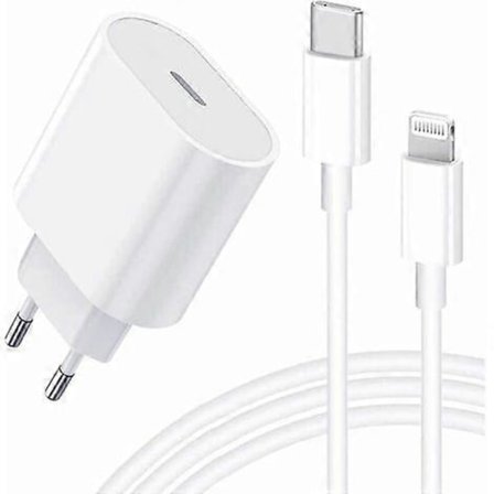 iPhone Hurtiglader USB-C - 20W PD Hurtiglader med 2m USB-C til Lightning-kabel, Kompatibel med iPhone 14 [fw]