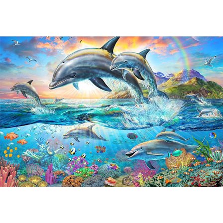 30 × 40 Dolphin LEAP Diamantmålning (30 * 40, 1 st) Diamon