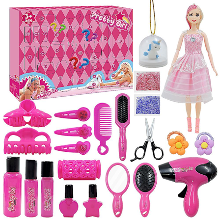 Julekalender med Barbie-tilbehør og leker for film - 24 dager til jul - Nedtelling for barn og jenter