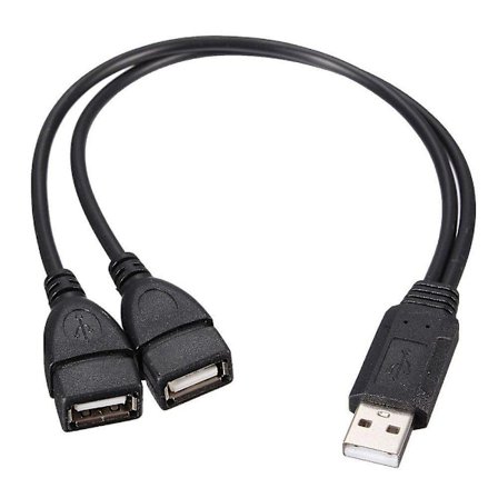 USB 2.0 A Han til 2 Dobbelt USB Hun Data Hub Strømadapter Y Splitter Kabel