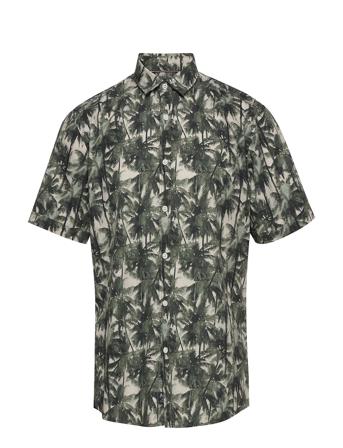 Aop Palm Leaves Shirt S/S Patterned Lindbergh