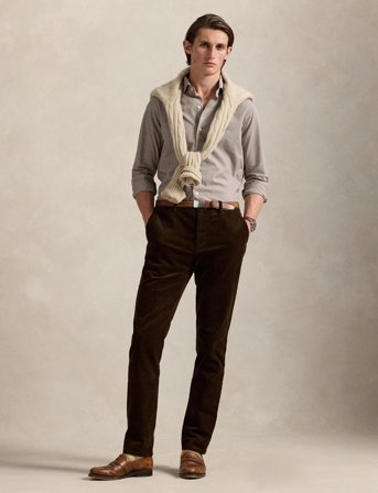 Polo Ralph Lauren Custom Fit Houndstooth Twill Shirt - Brown - S