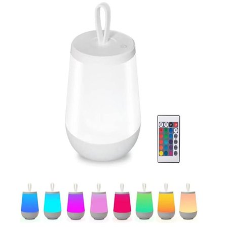 LED Sengelampe 24 Farger Belysning Nattlampe Berøringsfølsom LED Nattlampe med Fjernkontroll for Barnerom Soverom