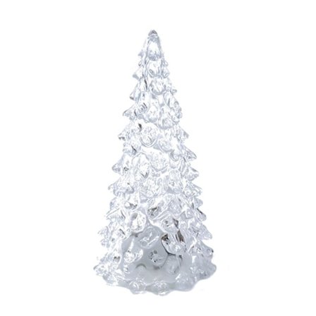 27CM Lysende Juletre Fargerik Belysning Batteridrevet Juledekorasjon Akryl LED Skrivebordsjuletre Nattlampe Ornament Festivalgave