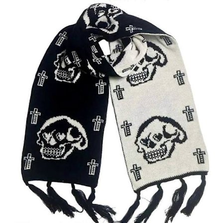 Käännettävä Neulottu Huivi Kauluri Kaksipuolinen Huivi Naisten Asusteet Pääkallo Tupsutyyli