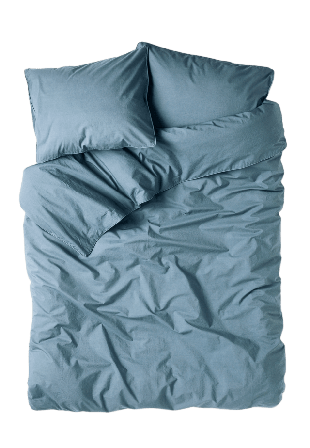 VIDE Enfärgat bäddset i percale 220x210 cm Sängkläder Blå ONESIZE