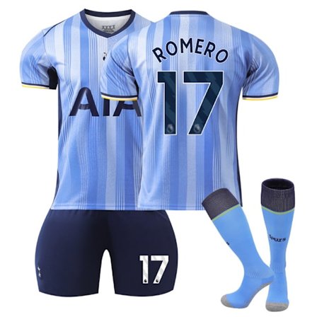 24-25 Tottenham Hotspur Ny Sesong Bortetrøye for Barn Nr. 17 Romero