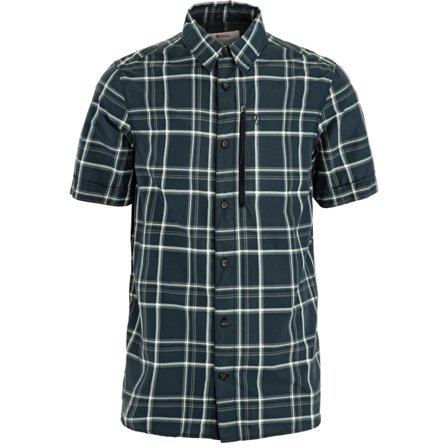 Fjällräven Abisko Hike Skjorte SS XS - male - Dark Navy-Chalk White - Skjortes