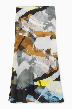 COS Damen Bedruckter Ausgestellter Maxirock