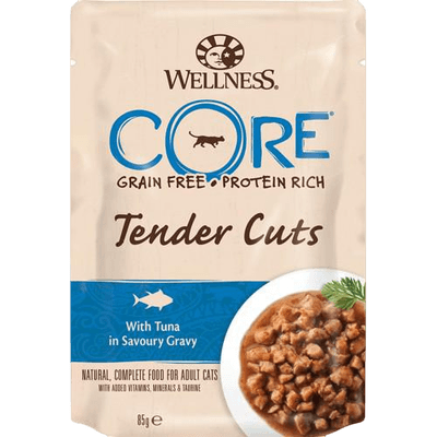 CORE Petfood - Cat Adult Tender Cuts Tunfisk i velsmakende saus våt 8 x 85 g - Katt - Kattefôr & kattemat - Våtfôr og våtmat - ZOO.no