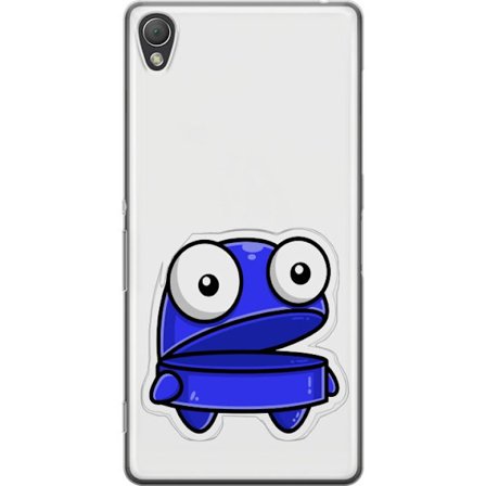 Kompatibel Mobilcover til Sony Sony Xperia Z3 Blå tegneseriefigur med åbent udtryk og store øjne i sjov illustration