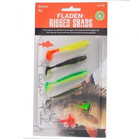Fladen Jiggsortering Ribbed Shad Färgcombo 2