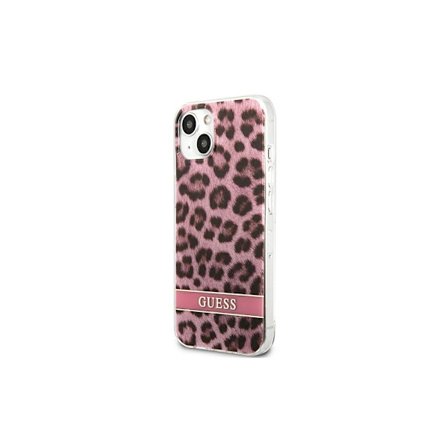 iPhone 13 Mini 5.4" Hårt Skal Rosa Leopard & Elektro Rand