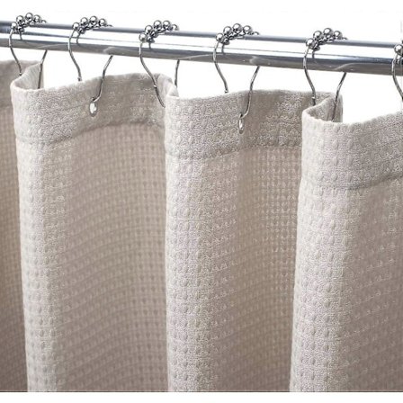 Beige Duschdraperi Gästrum Våffelmönstrat Duschdraperi 183x183 cm Hotell Duschdraperi Maskintvättbart 230 Gsm Hållbart Honungskaka