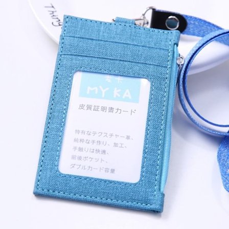 ID-korthållare i PU-läder med dragkedja med dragkedja