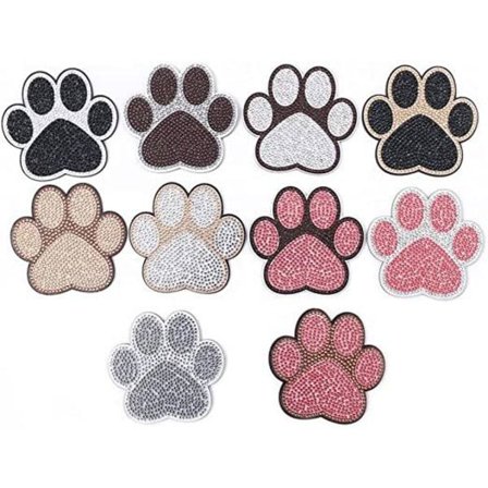 10 kpl DIY Timanttimaalaus Lasinaluset - Koirantassut, Lasinalussarja Pidikkeellä ja Työkaluilla, Timanttimaalaus Lasinalunen f,A