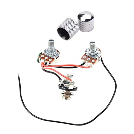 Byte av ledningsnät för elgitarr, 1 volym 1 ton 2 rattar 3-vägs vippströmbrytare 500K Potter & Jack för gitarr