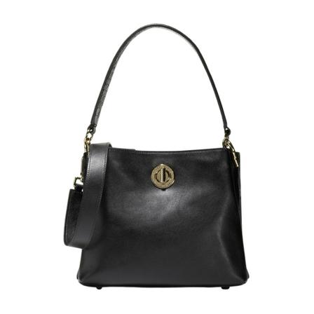 Cole Haan, Small Turnlock Bucket Bag Zwart, Dames, Maat:ONE Size