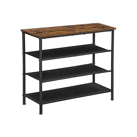 Rootz Skostativ - 3 hylder Skostativ - Skoopbevaringsstativ - Skoopbevaring - Skoskab - Skohylde - Vintage Brun/Sort - 75 x 30 x 71 cm