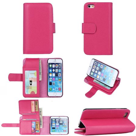 Iphone 6 4.7" Plånboksfodral med 6 kortplatser ROSA
