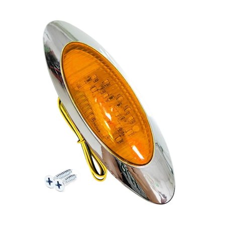 Trailer Clearance Marker Blinkende Signallys Oval LED Sidemarkeringslys 16LED Bremselys til Lastbil Pickup Campere Busser (FMY) Gul