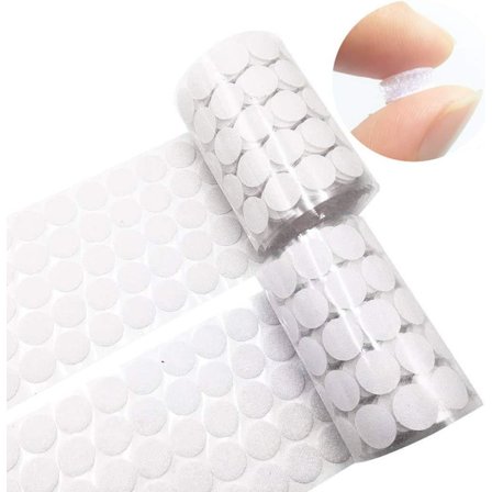 Kardborrelås, 504 par med 10 mm runde selvklebende kardborrelåsputer