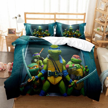 Populär Ninja Turtles klassisk tecknad digitaltryck barn sängkläder tredelat set