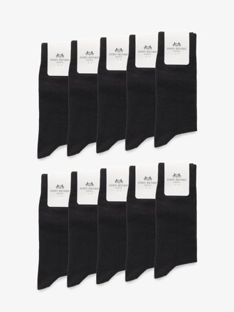 John Henric Men's 10er-Pack schwarze Socken Size Onesize