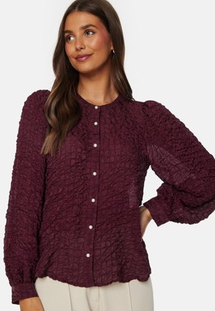 BUBBLEROOM Drew Blouse Wine-red Klær