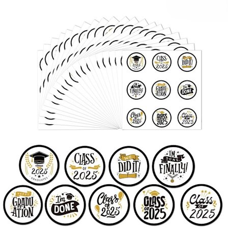 20 ark eksamensmærkater, festdekorationsetiketter til slikposer og gaver - Klasse 2025-seglmærkater til eksamensbevisomslag, kort