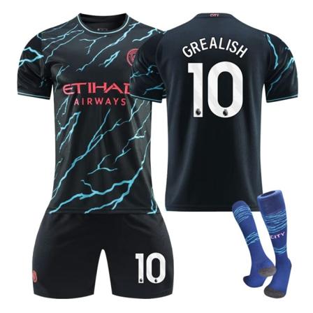 23-24 Manchester City andra borta nr 9 Harland tröja 17 De Bruyne 47 Foden fotbollsdräkt NO.10 GREALISH NO.10 GREALISH NO.10 GREALISH 26