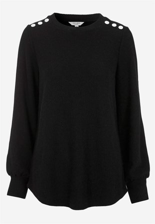 Cellbes of Sweden - Blød jerseytrøje med knapper Beata i sort til damer i størrelse 34/36