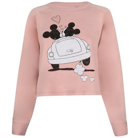 Disney Dam/Kvinnor Mickey & Minnie Mouse Hjärtan Crop Sweatshirt