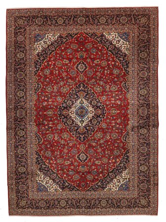 Handknuten Orientalisk Keshan Matta 350X410