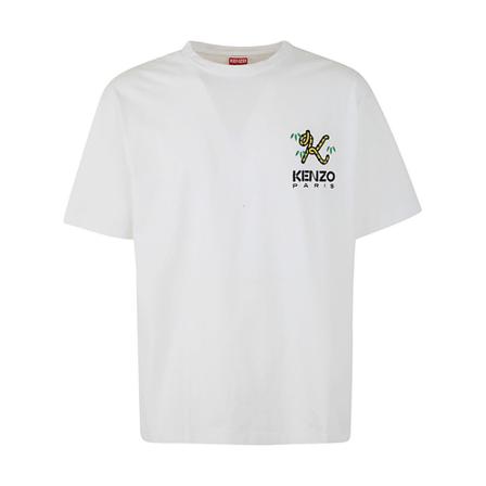 Kenzo Crest Logo Oversize T Shirt , Wit , Heren , Maat: M