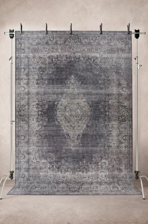 Jotex - Glattvevd Teppe 300x400 Cm Polyester Grå KESHAN - Kjøp Glattvevde tepper hos Jotex