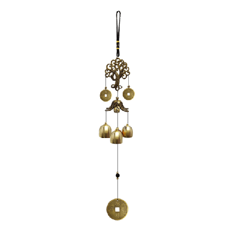 Vindklokker Lykke-Tre Livets Tre Klassisk Metall Bronse Klokker Feng Shui Vindklokker for Lykkelig Hjem Hage Patio Hage Henge Dekor Gave